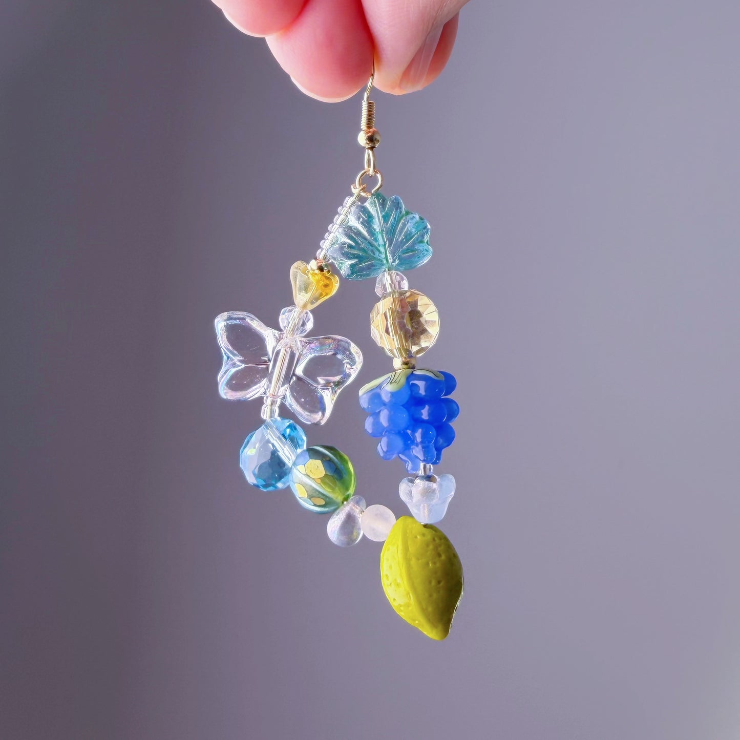 Handmade Summer Fruit Garden Lampwork Glass Beads Earrings