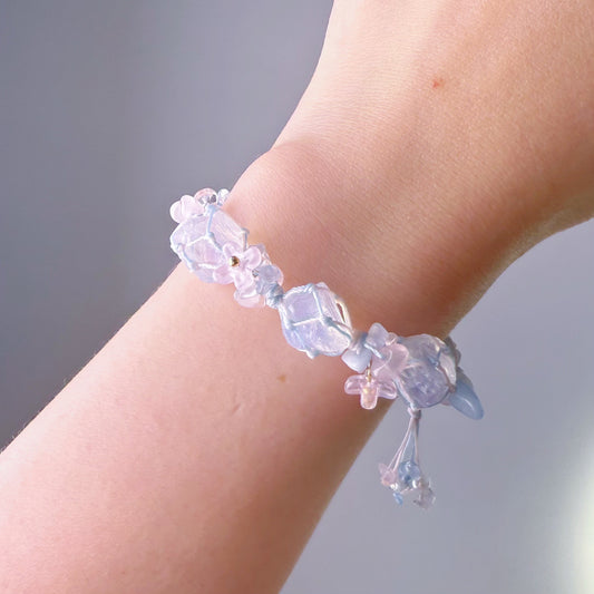 Quartzberry - Crown Chakra Lavender Amethyst Handmade Macrame Crystal Bracelet