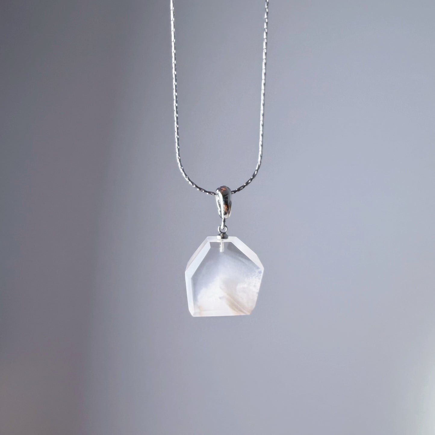 Quartzberry - Natural White Snow Mountain Phantom Quartz Crystal Necklace - One-of-a-kind