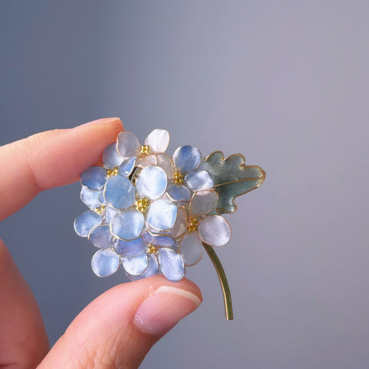 Handmade Three flowers Hydrangeas Brooch