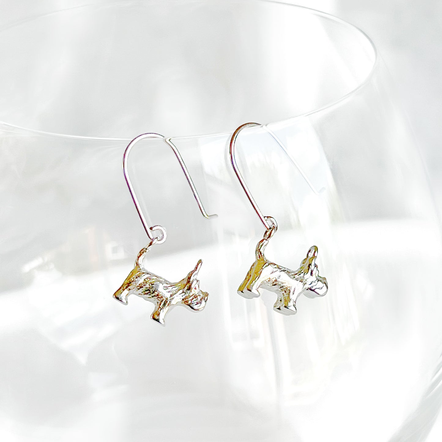 Silver West Highland White Terrier Dog Earrings-Ninaouity