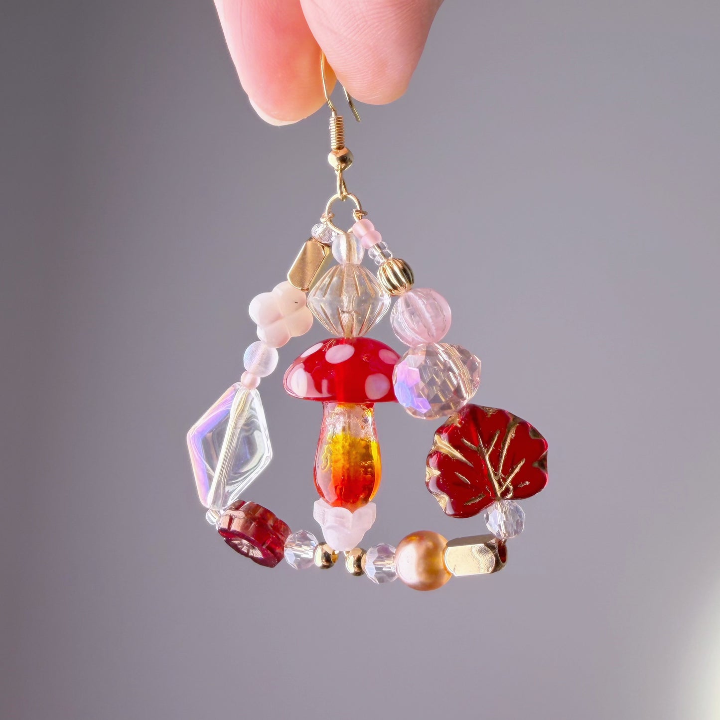 Handmade Fly Agaric Woodland Red Mushrooms Earrings