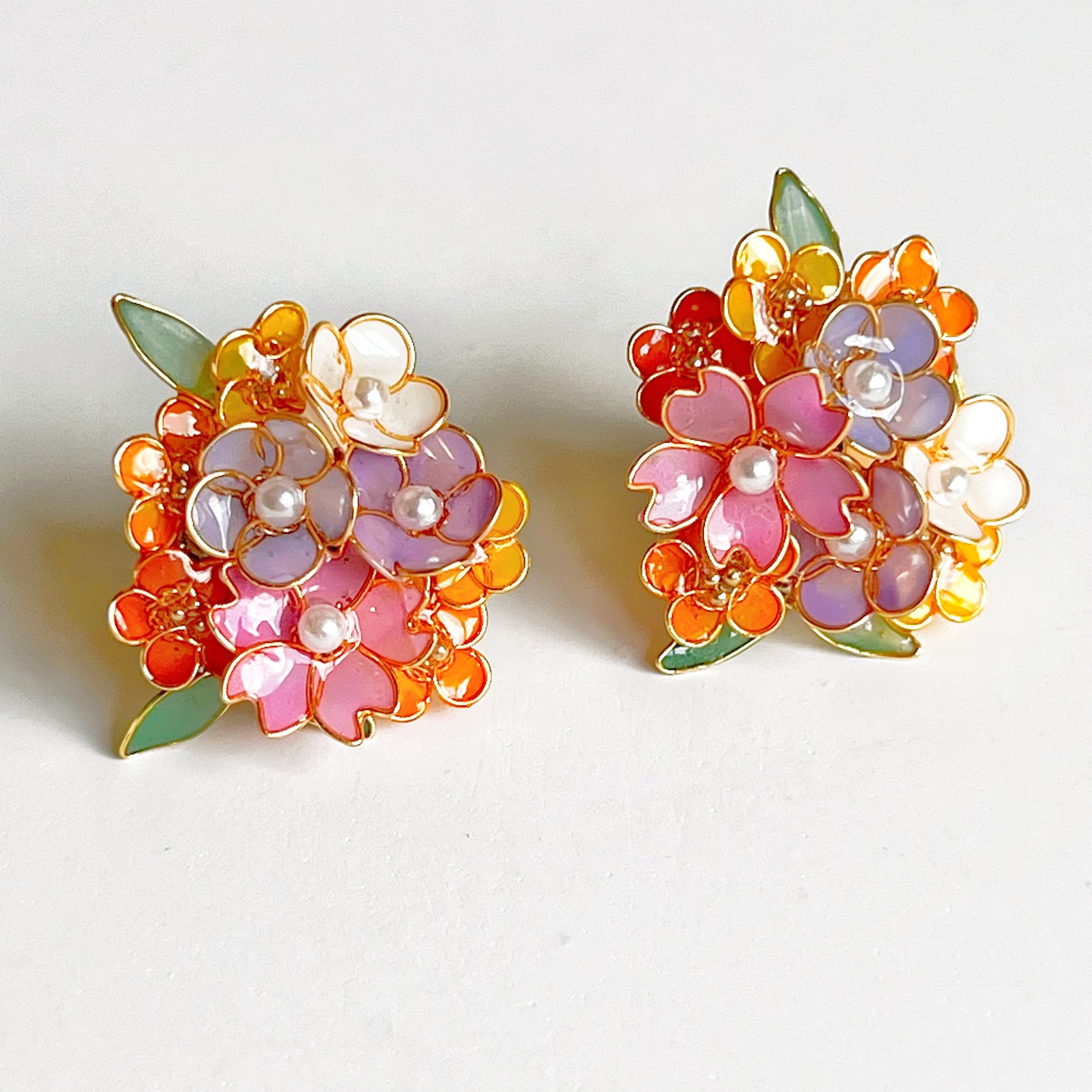 Handmade Summer Flower Bouquet Earrings-Ninaouity