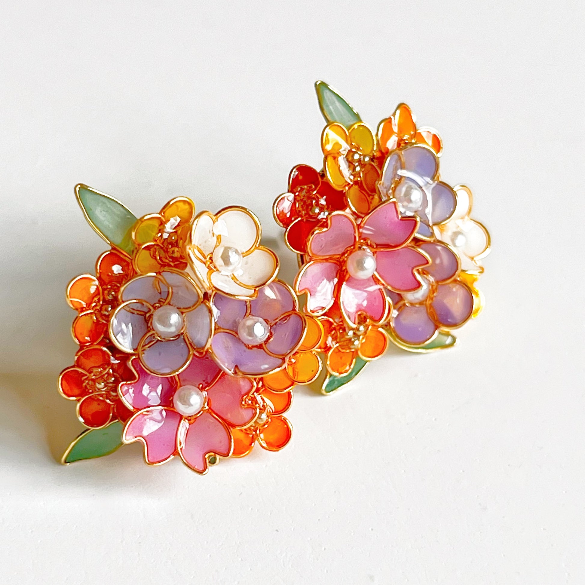 Handmade Summer Flower Bouquet Earrings-Ninaouity