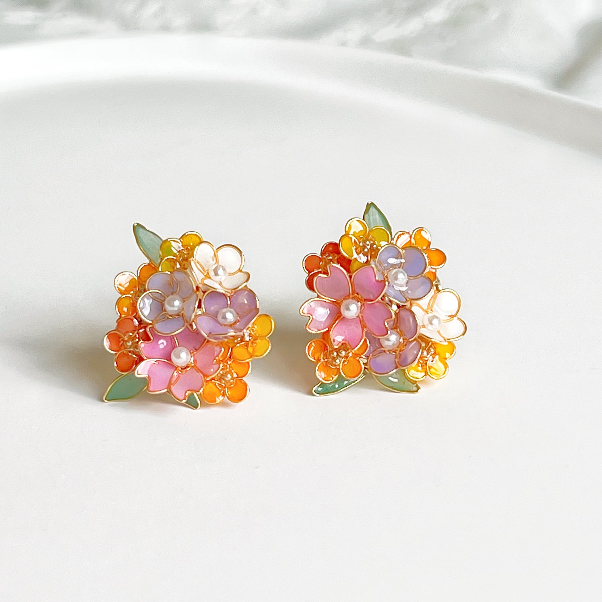 Handmade Summer Flower Bouquet Earrings-Ninaouity