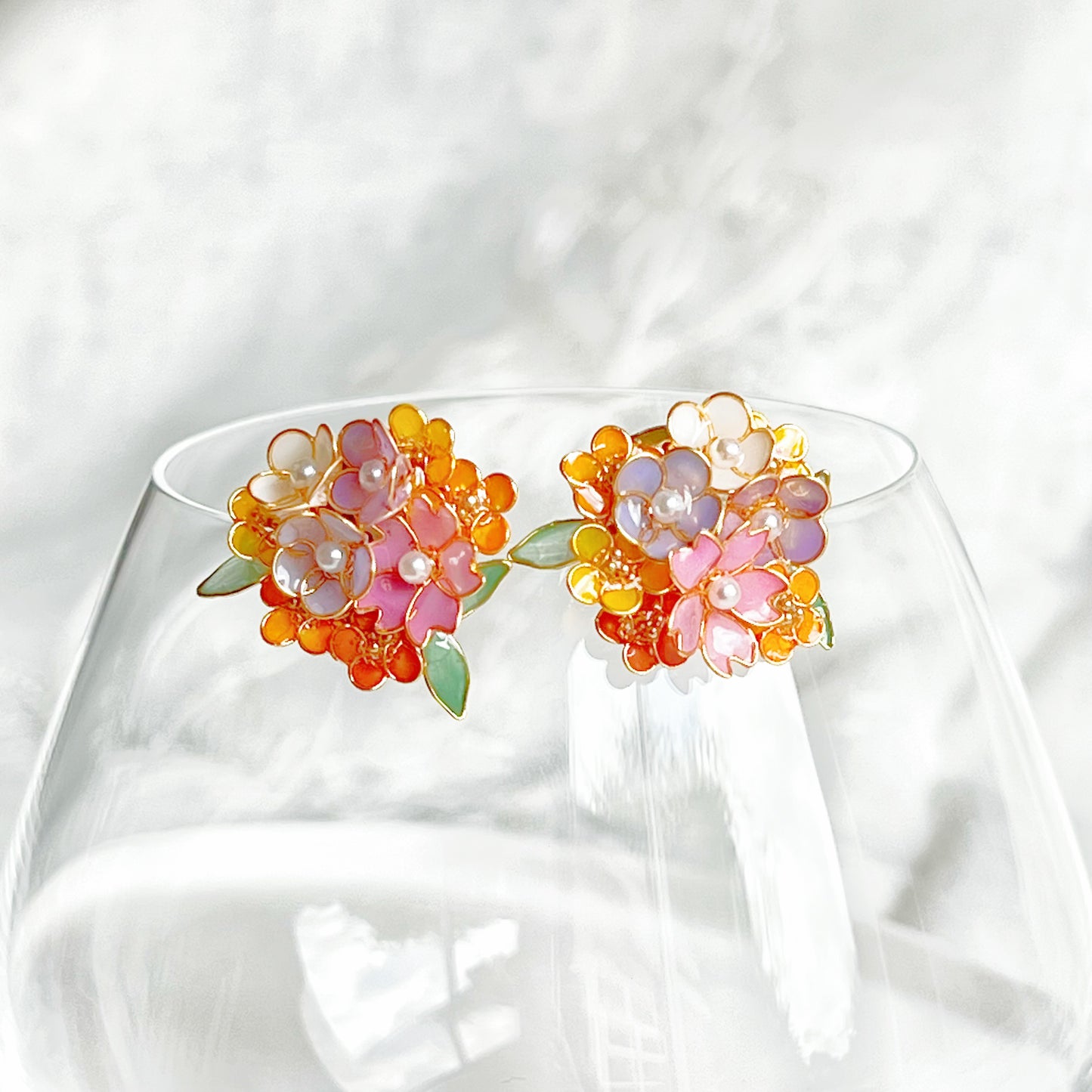 Handmade Summer Flower Bouquet Earrings-Ninaouity