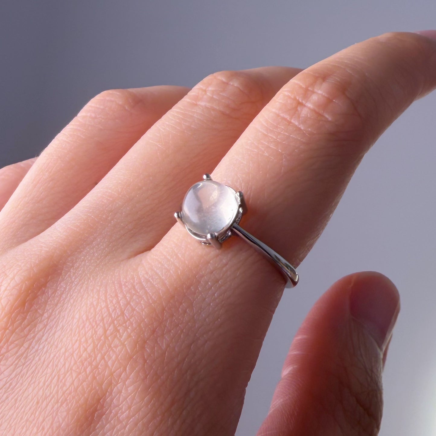 Natural Crystal Light Yellow Citrine Silver Ring