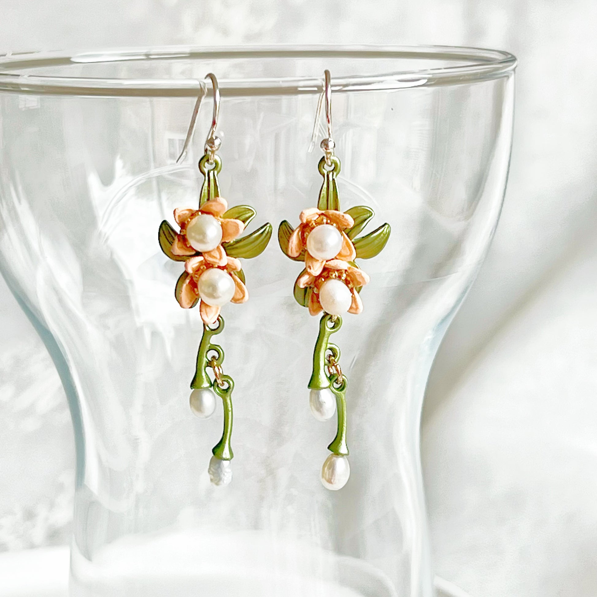 Orange blossom Drop Earrings-Ninaouity