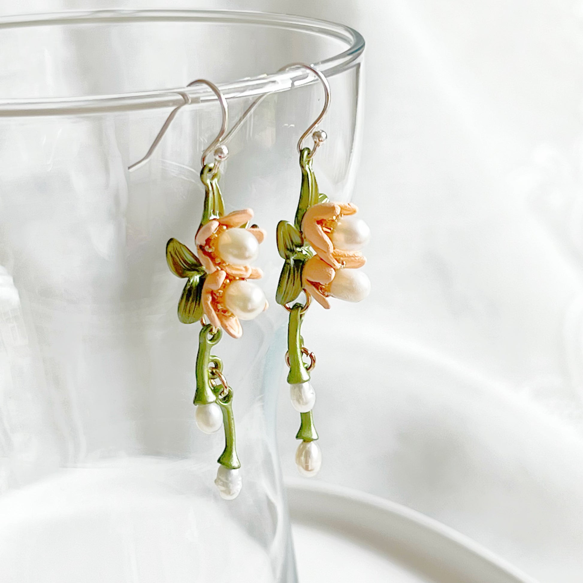 Orange blossom Drop Earrings-Ninaouity