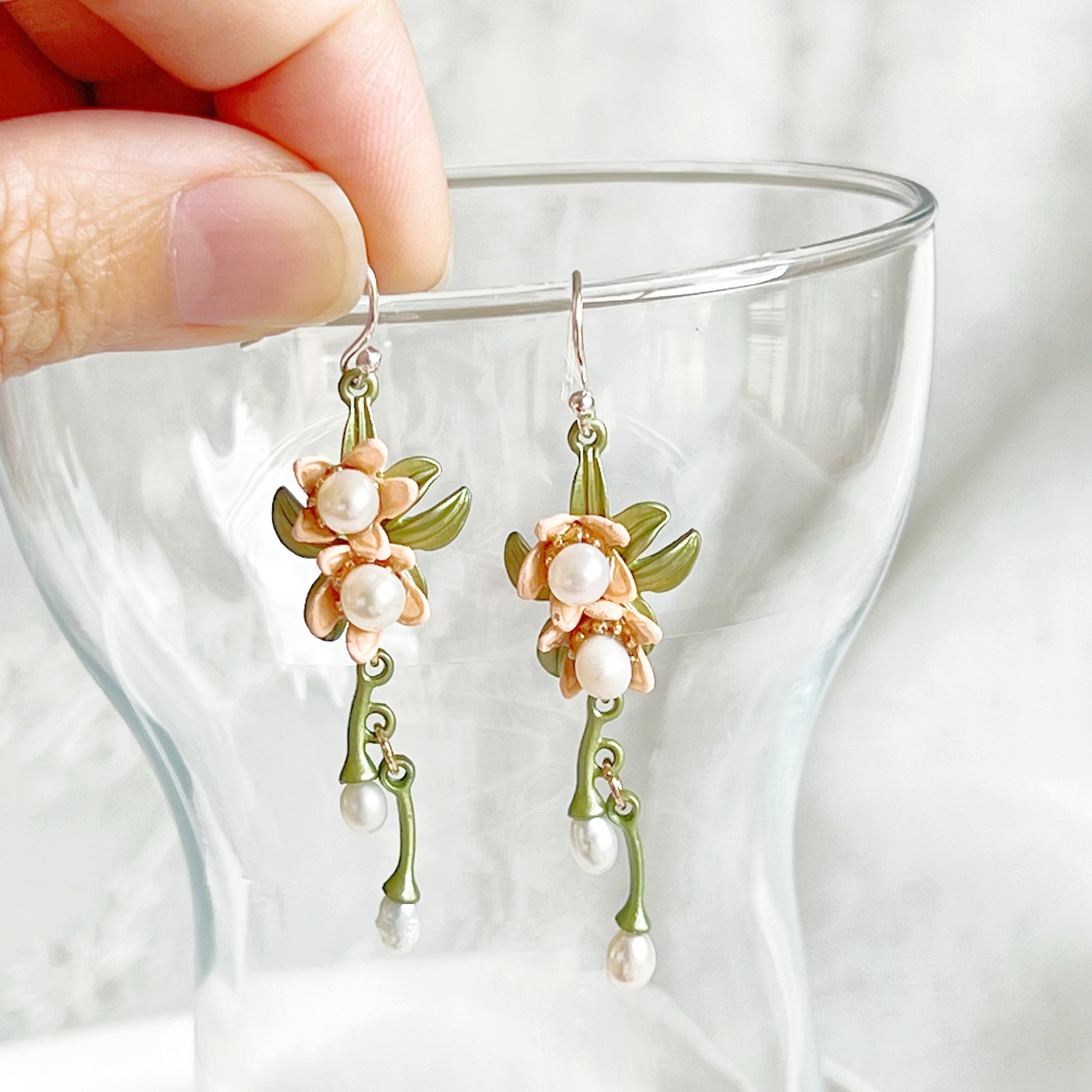 Orange blossom Drop Earrings-Ninaouity