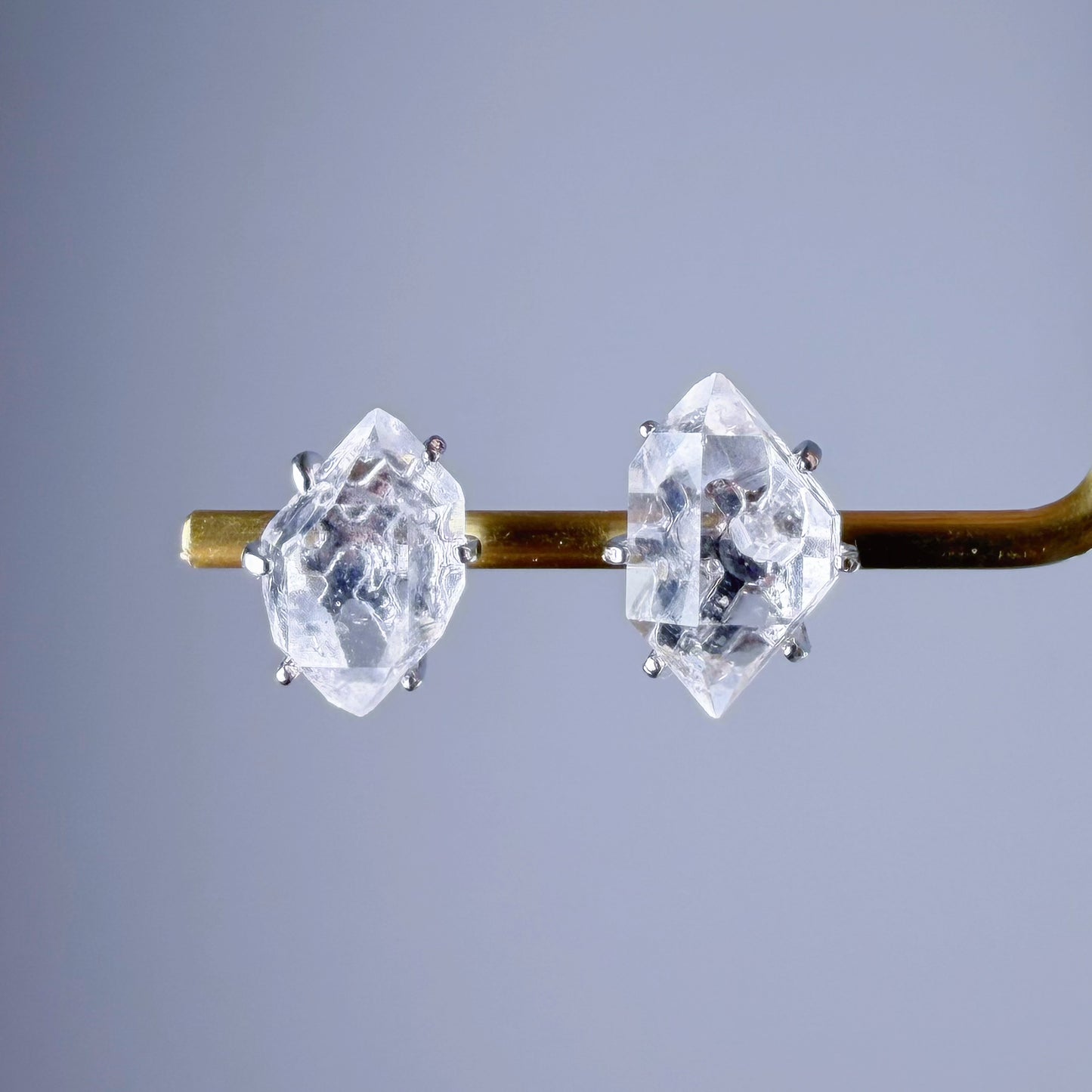 Quartzberry - Handmade Natural Herkimer Diamond Raw Crystal Earrings
