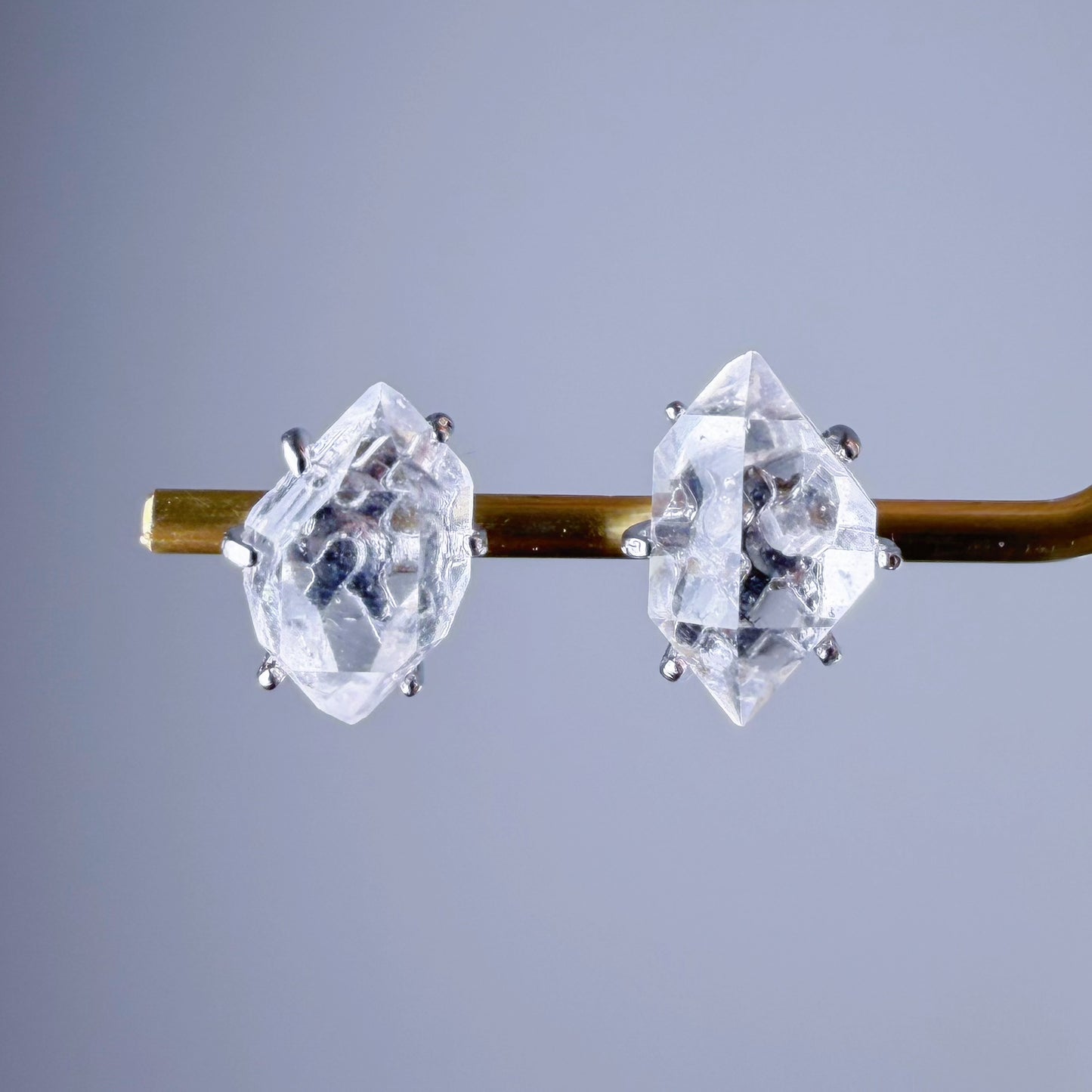 Quartzberry - Handmade Natural Herkimer Diamond Raw Crystal Earrings