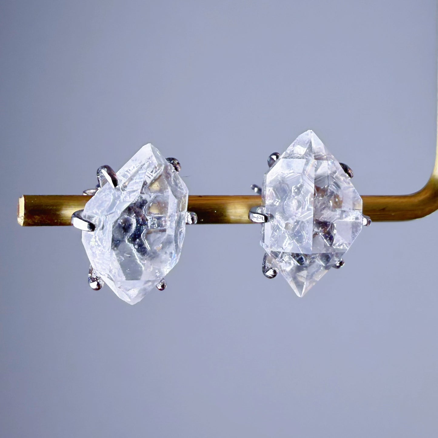 Quartzberry - Handmade Natural Herkimer Diamond Raw Crystal Earrings