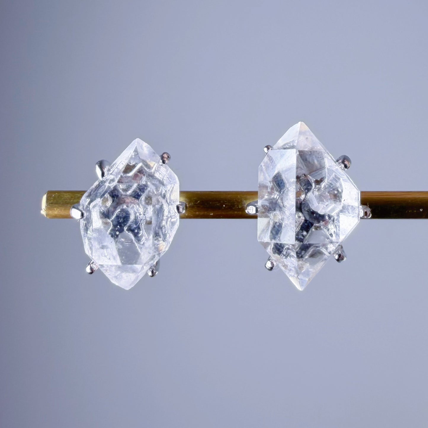 Quartzberry - Handmade Natural Herkimer Diamond Raw Crystal Earrings