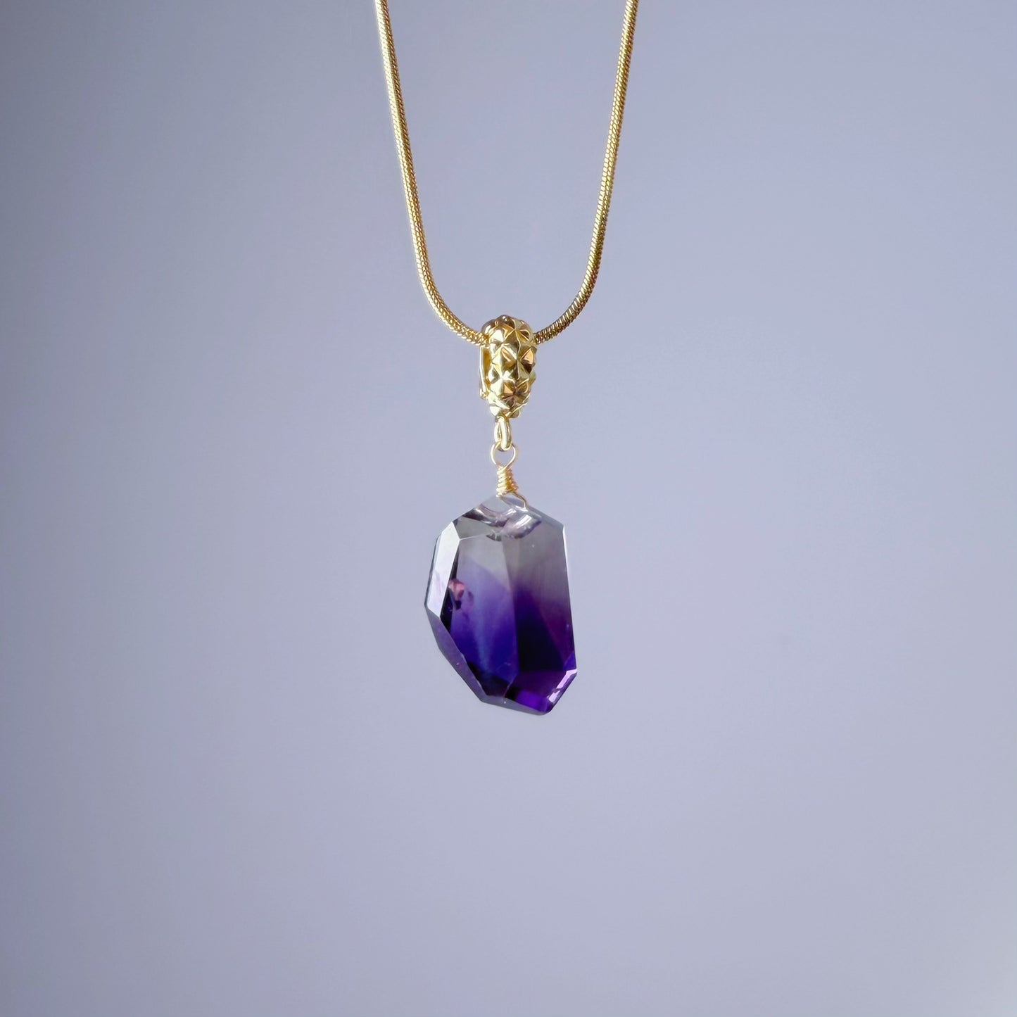 Quartzberry - Natural Amethyst with Inclusion Quartz Crystal Necklace - One-of-a-kind