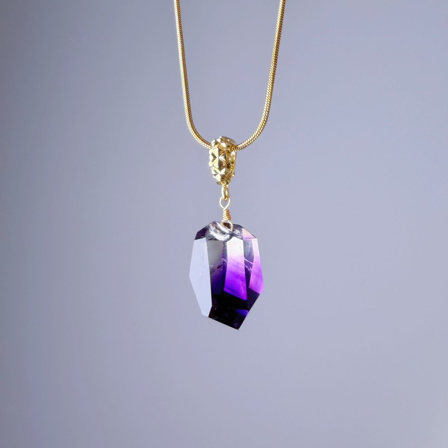 Quartzberry - Natural Amethyst with Inclusion Quartz Crystal Necklace - One-of-a-kind
