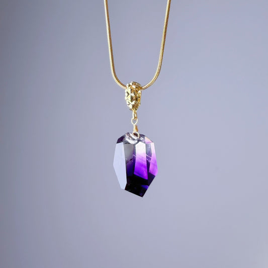 Quartzberry - Natural Amethyst with Inclusion Quartz Crystal Necklace - One-of-a-kind