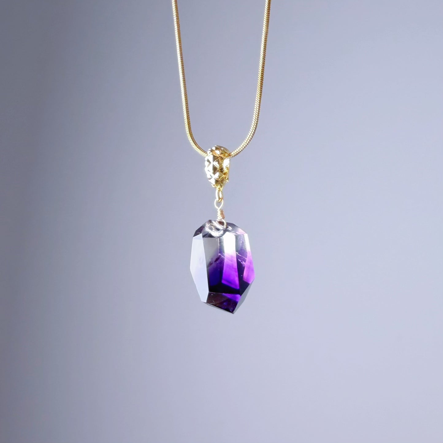 Quartzberry - Natural Amethyst with Inclusion Quartz Crystal Necklace - One-of-a-kind