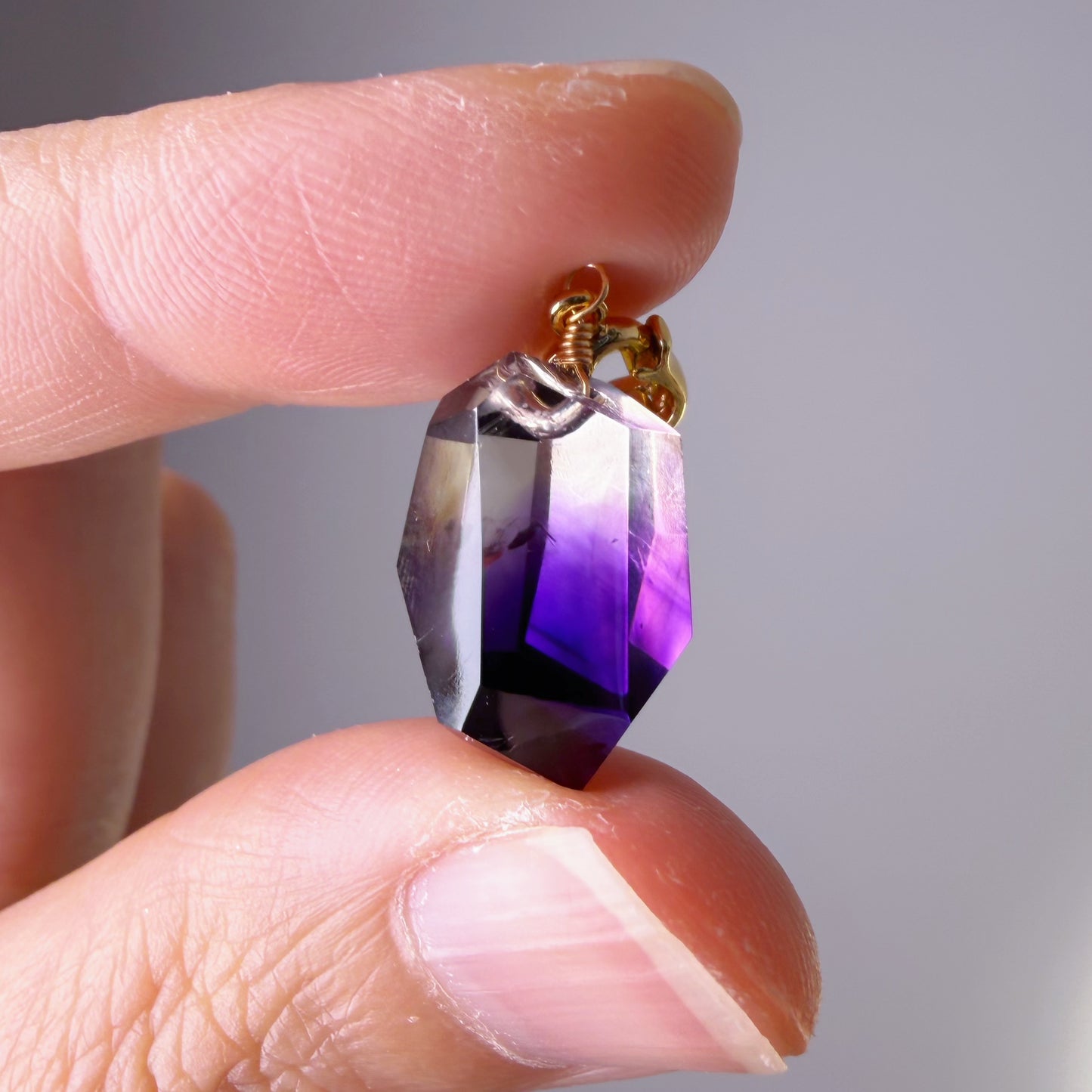 Quartzberry - Natural Amethyst with Inclusion Quartz Crystal Necklace - One-of-a-kind