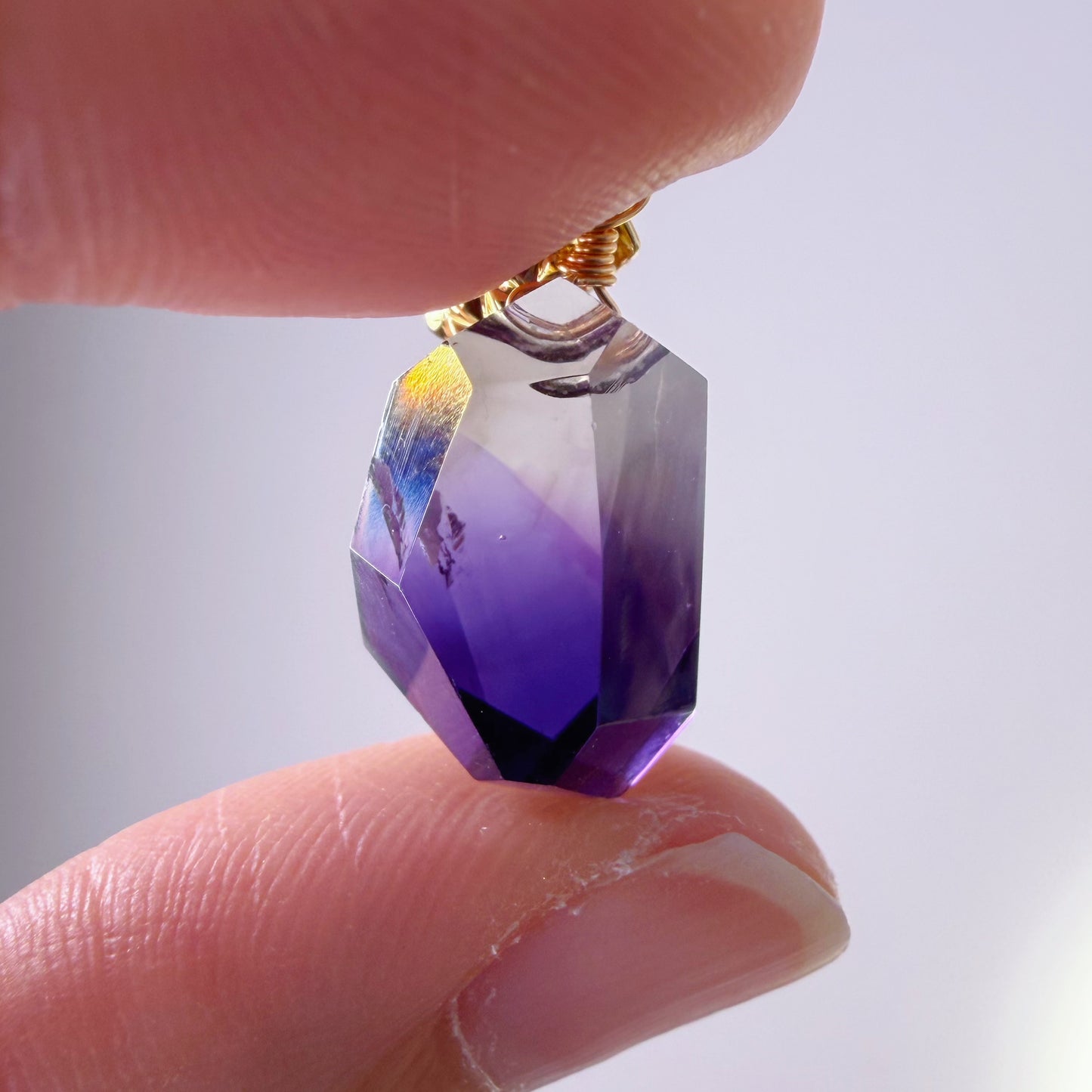 Quartzberry - Natural Amethyst with Inclusion Quartz Crystal Necklace - One-of-a-kind