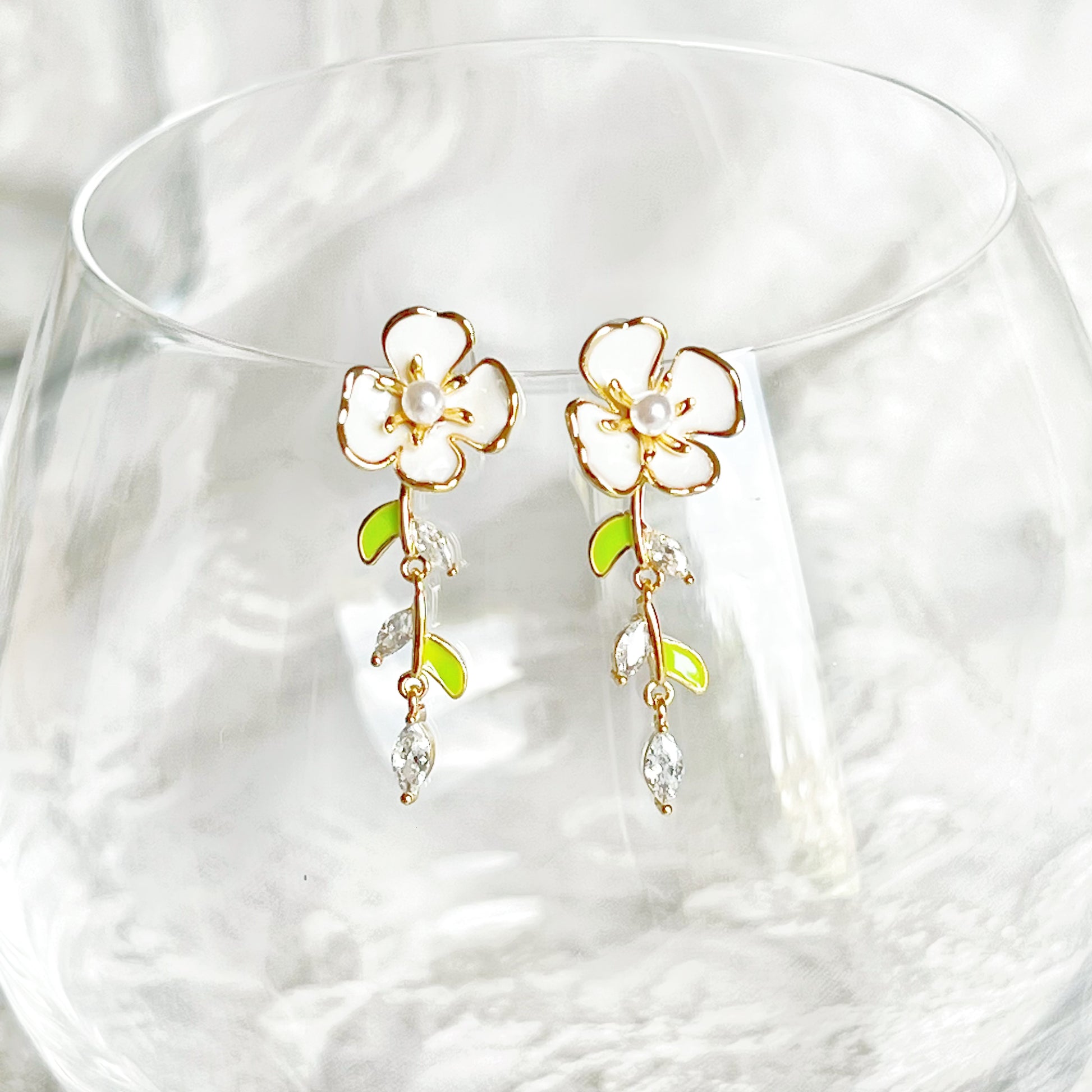 Little Yellow Flowers and Willow Leaves Earrings-Ninaouity