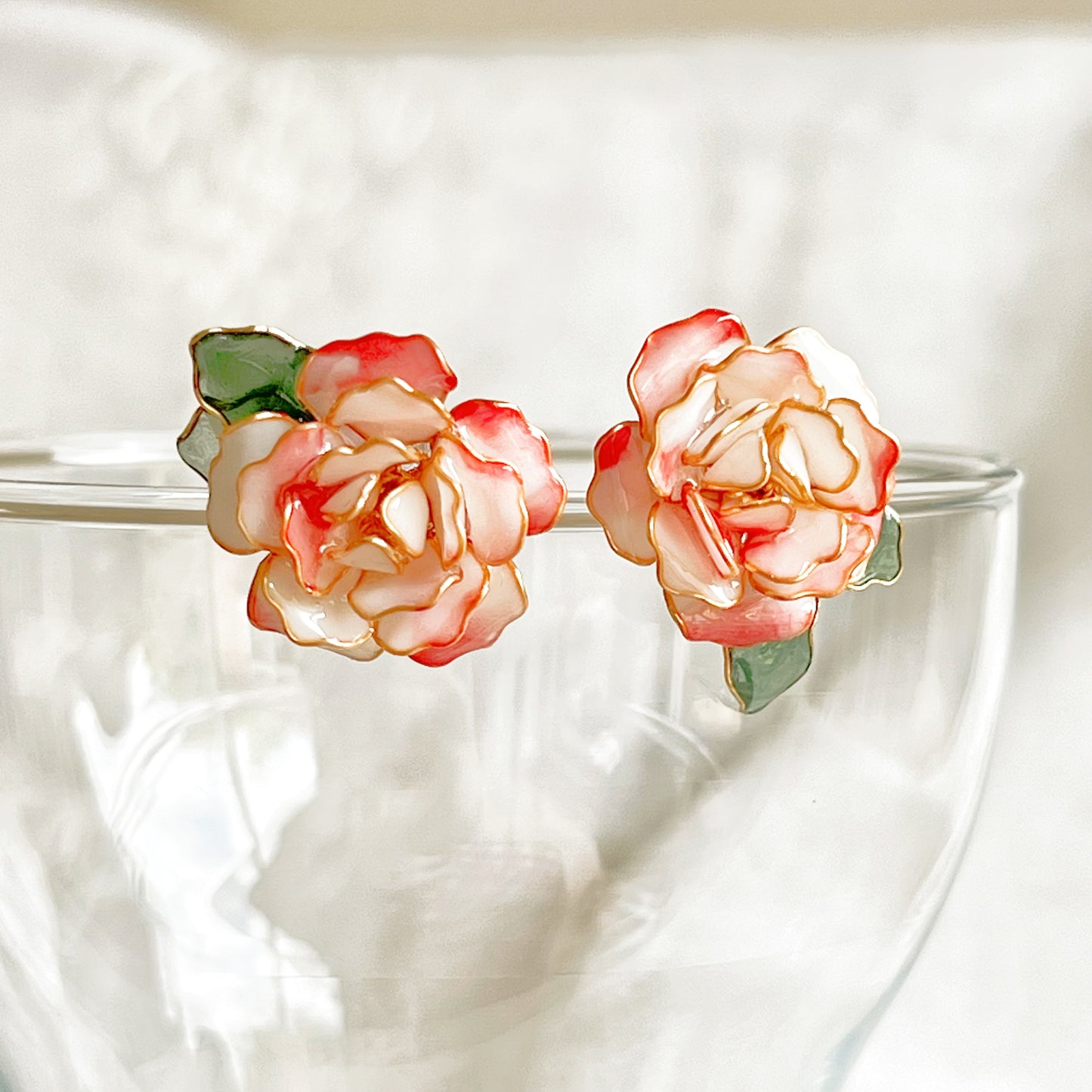 Handmade Paloma Rose Flower Earrings-Ninaouity