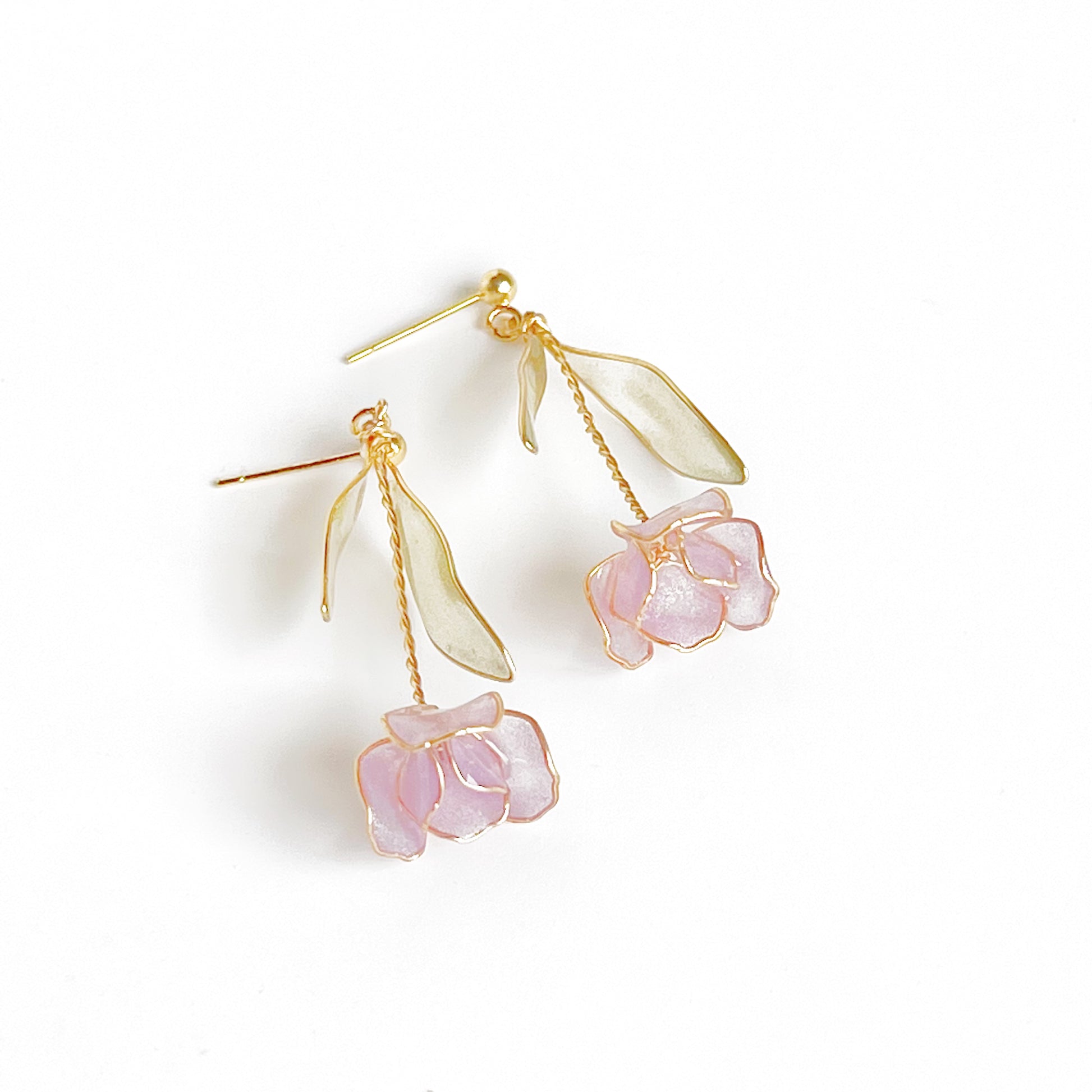 Handmade Light Purple Tulip Flower Earrings-Ninaouity