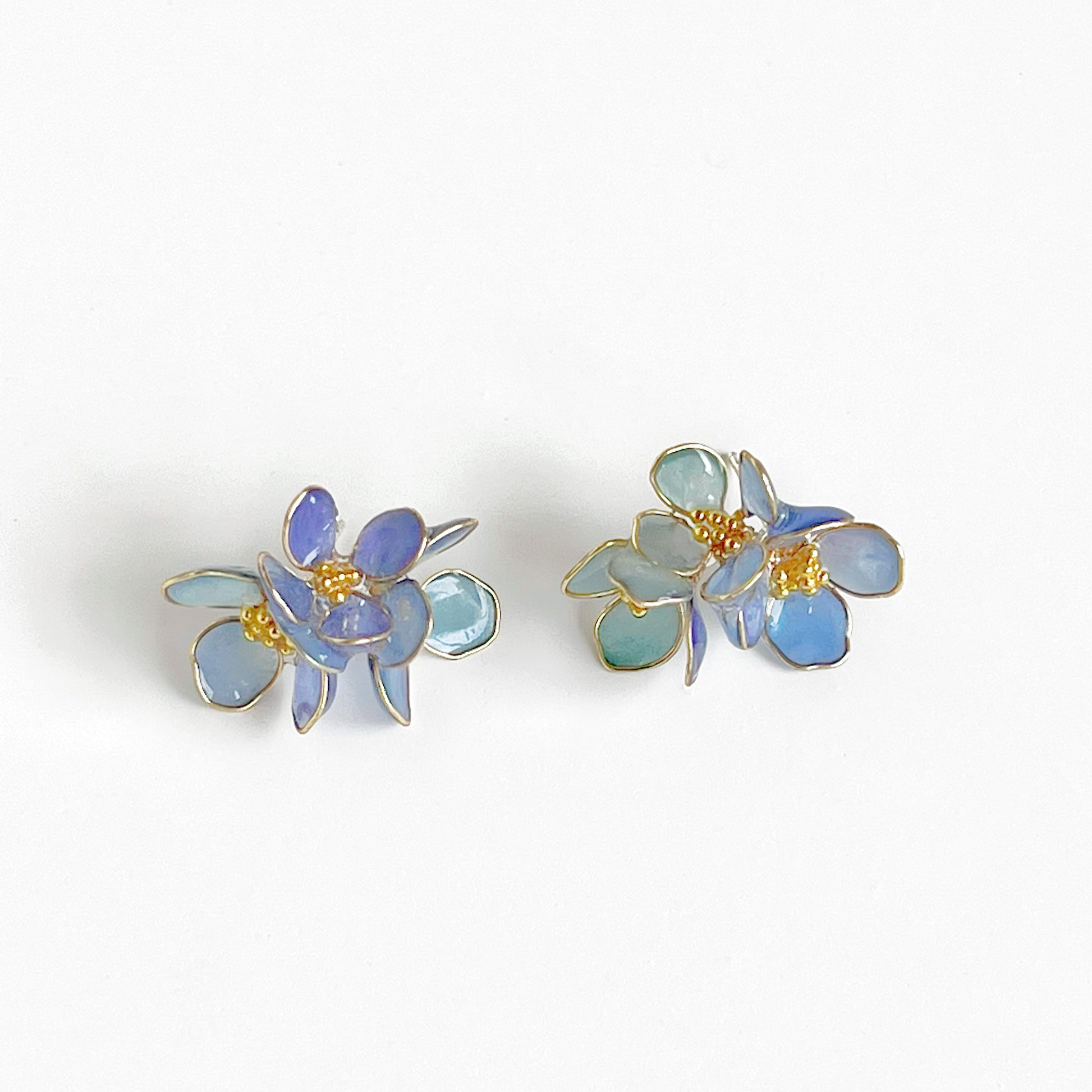 Handmade Blue Hydrangeas Flower Earrings-Ninaouity