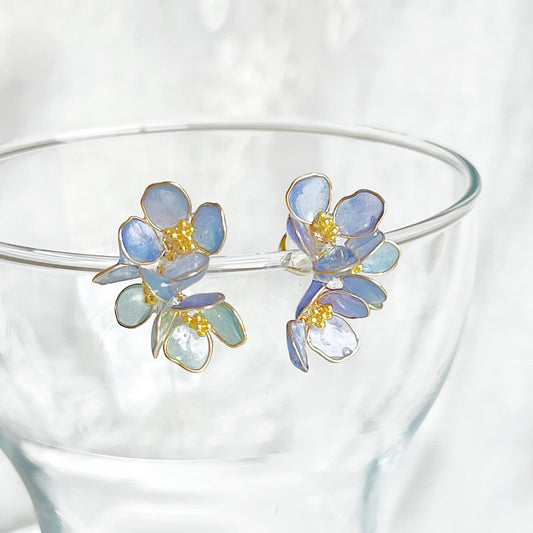 Handmade Blue Hydrangeas Flower Earrings-Ninaouity