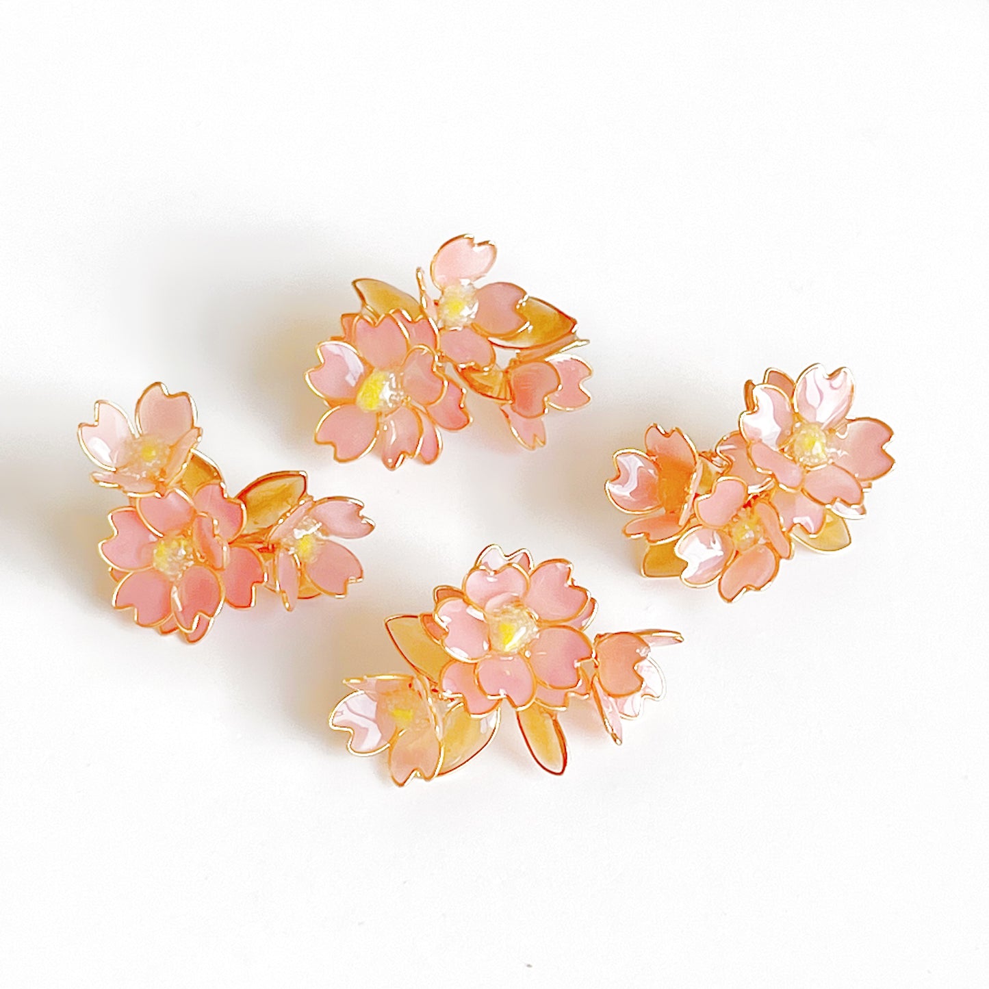 Handmade Pink Cherry Blossom Sakura Flower Earrings-Ninaouity