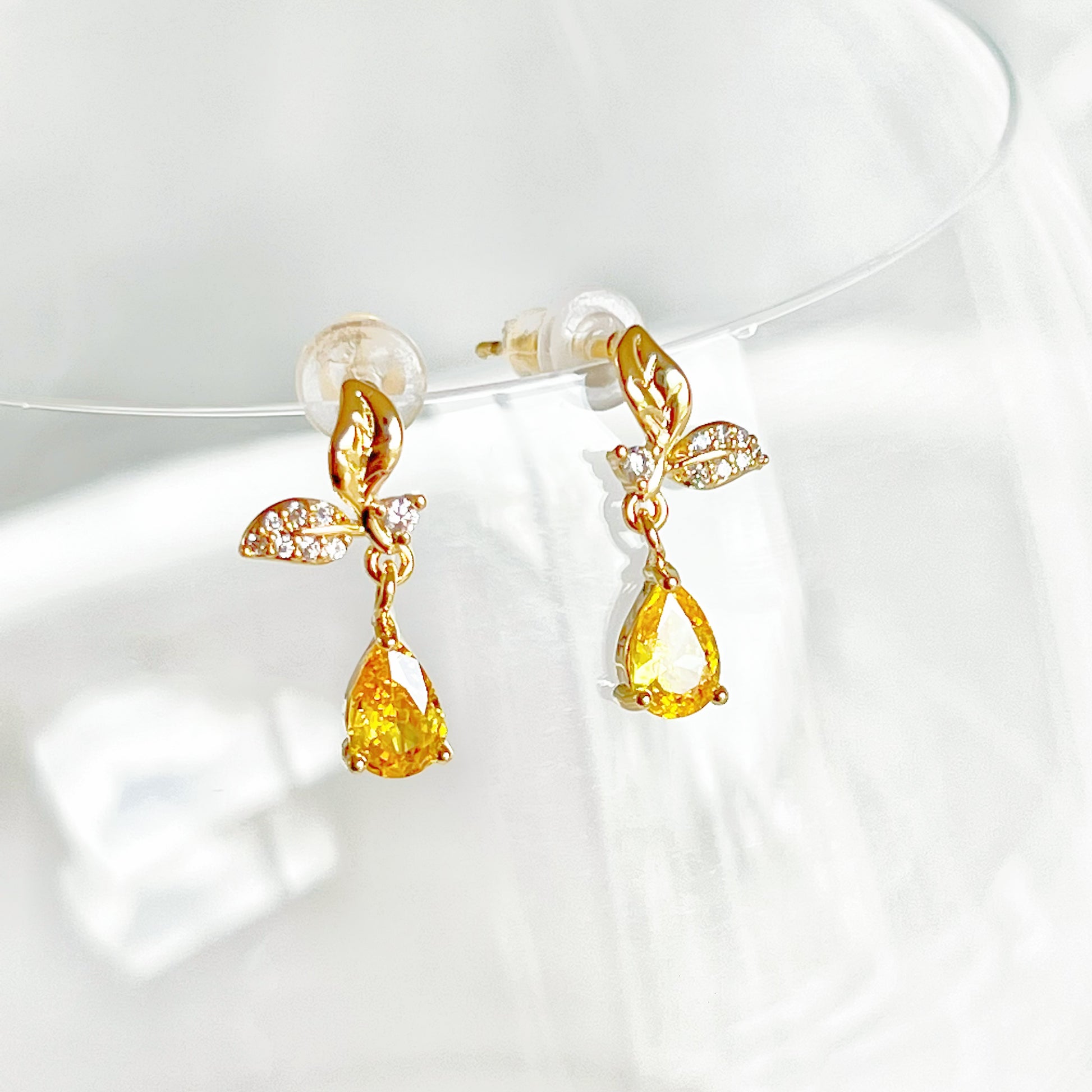 Mini Lemon and Leaves Earrings-Ninaouity
