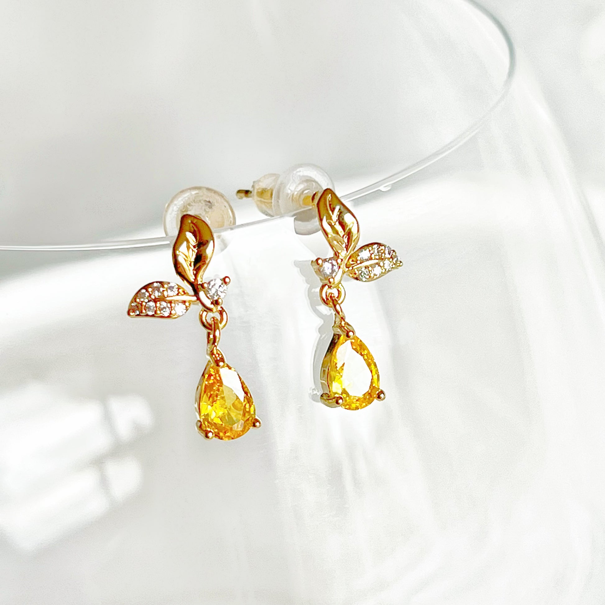 Mini Lemon and Leaves Earrings-Ninaouity