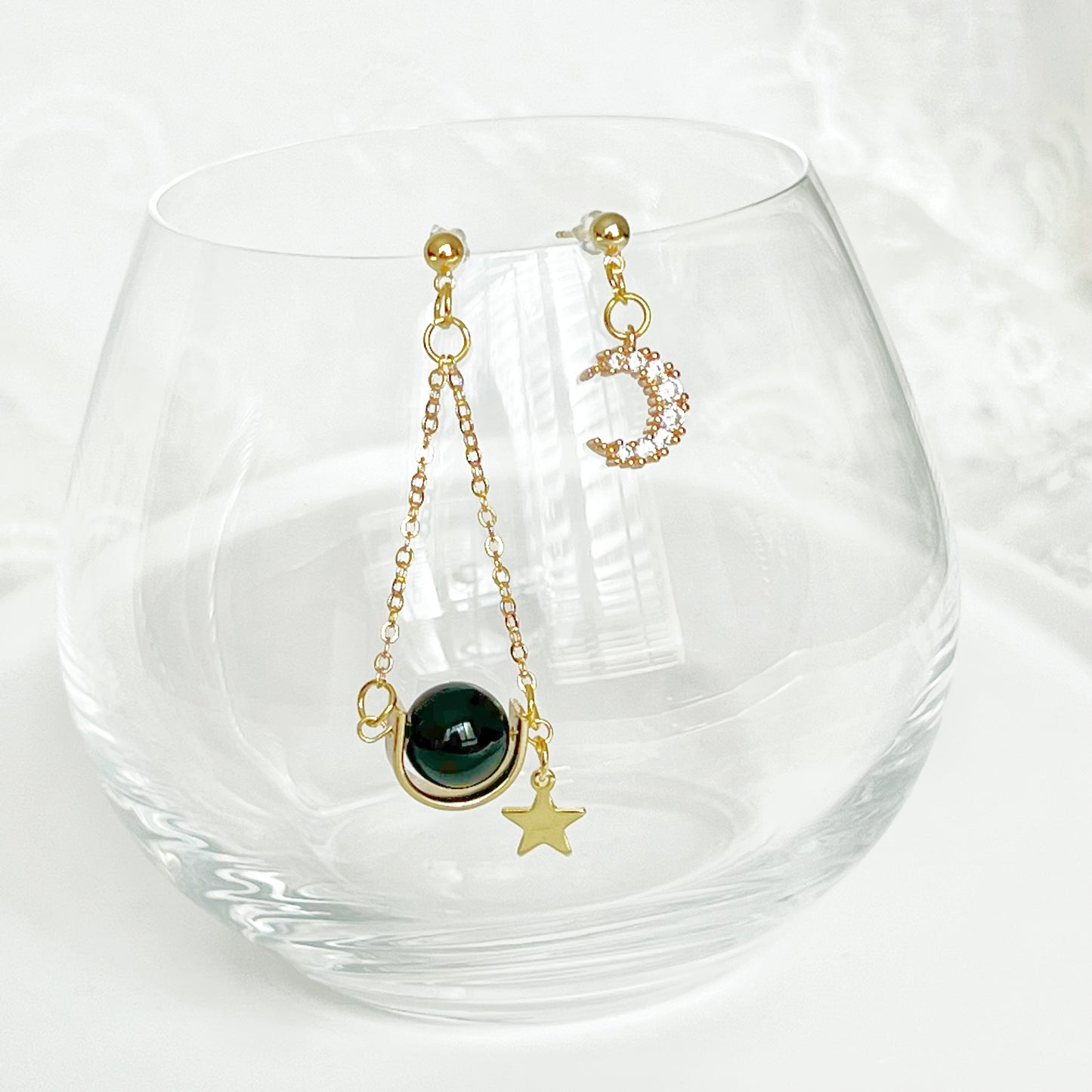 Solar System Star and Moon Mismatch Earrings-Ninaouity