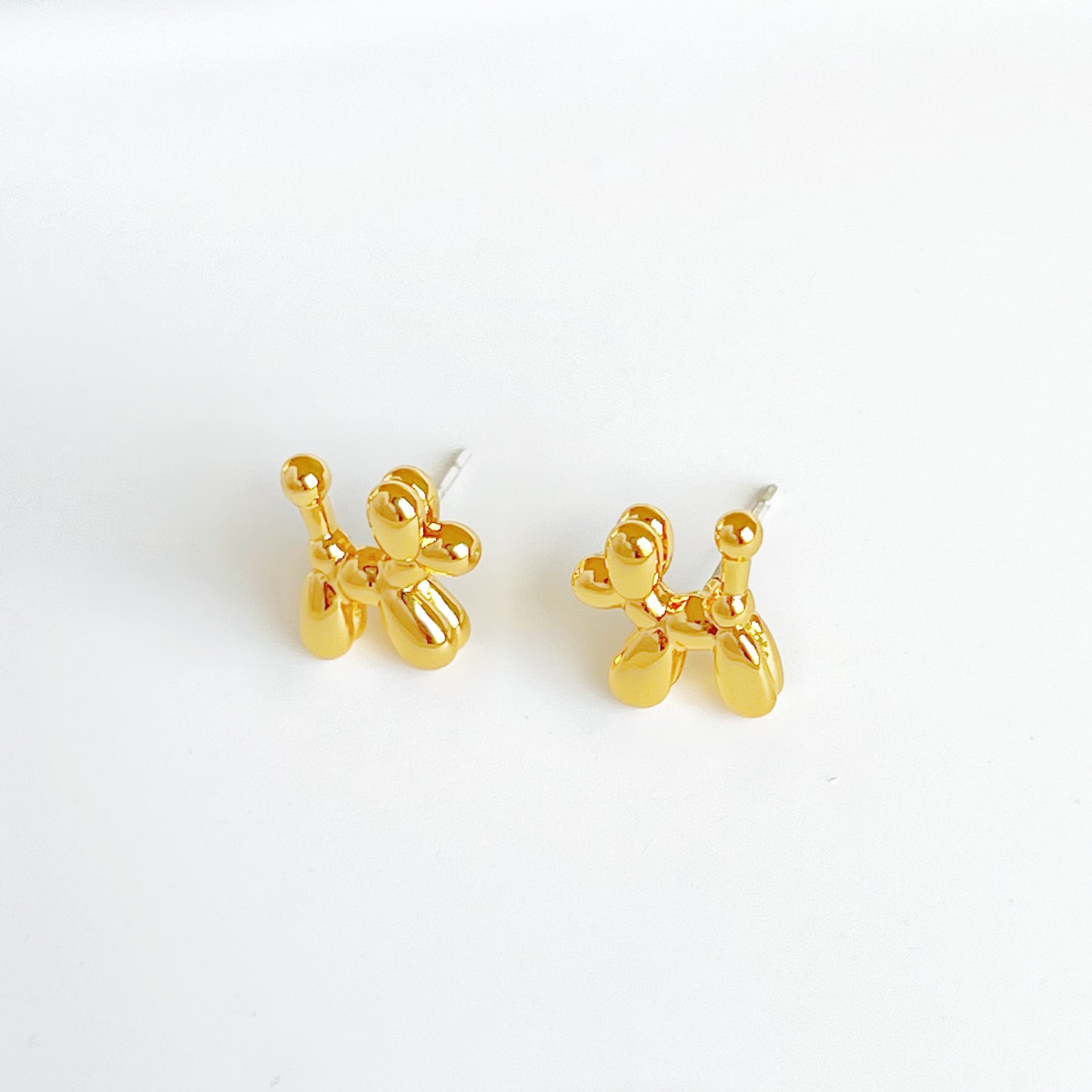 Gold Toy Poodle Dog Earrings-Ninaouity