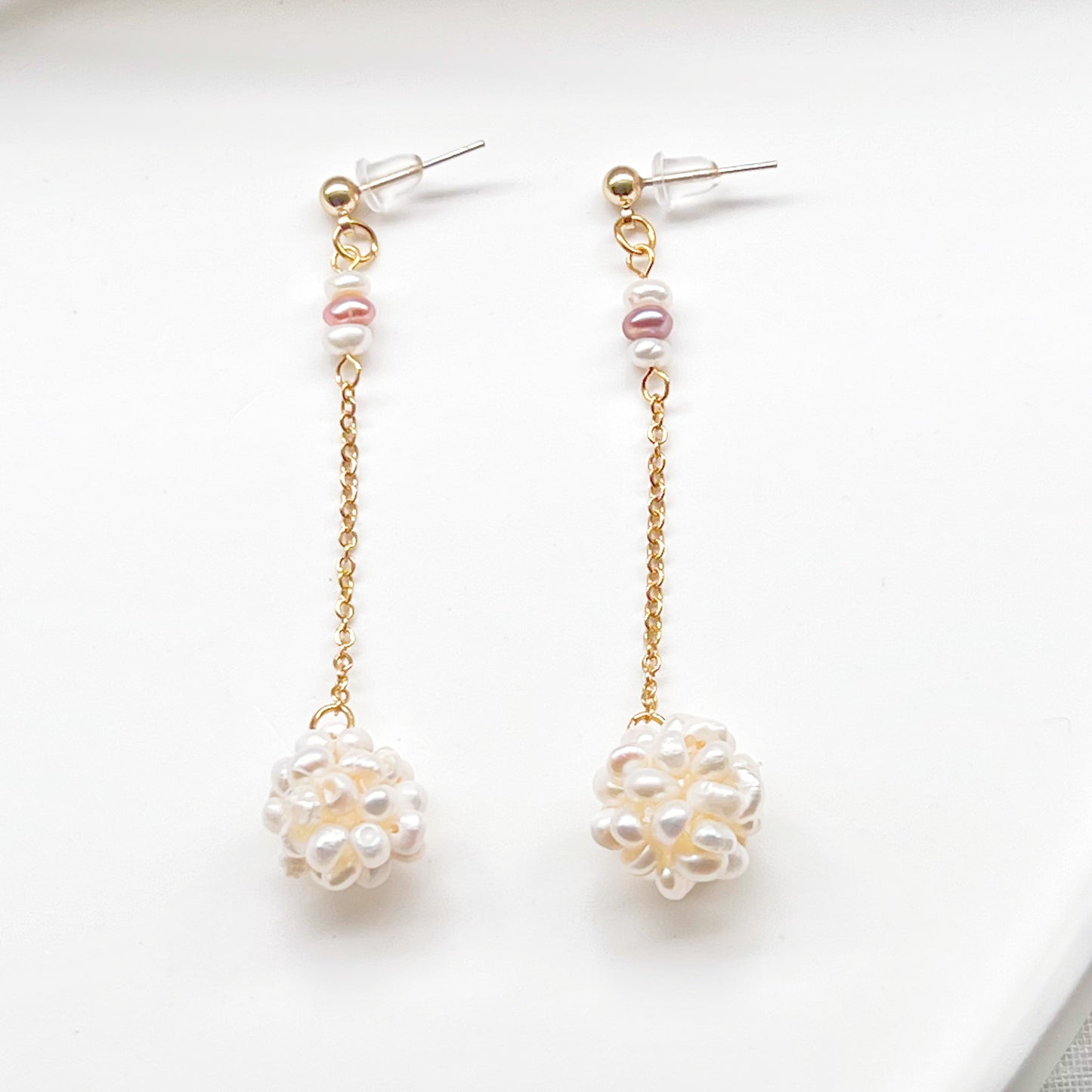 Baroque Pearl Long Drop Earrings-Ninaouity