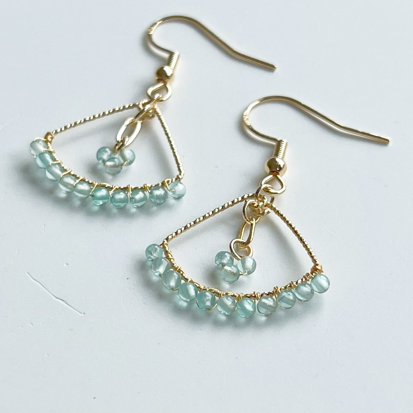 Blue Apatite Mini Beads Earrings-Ninaouity