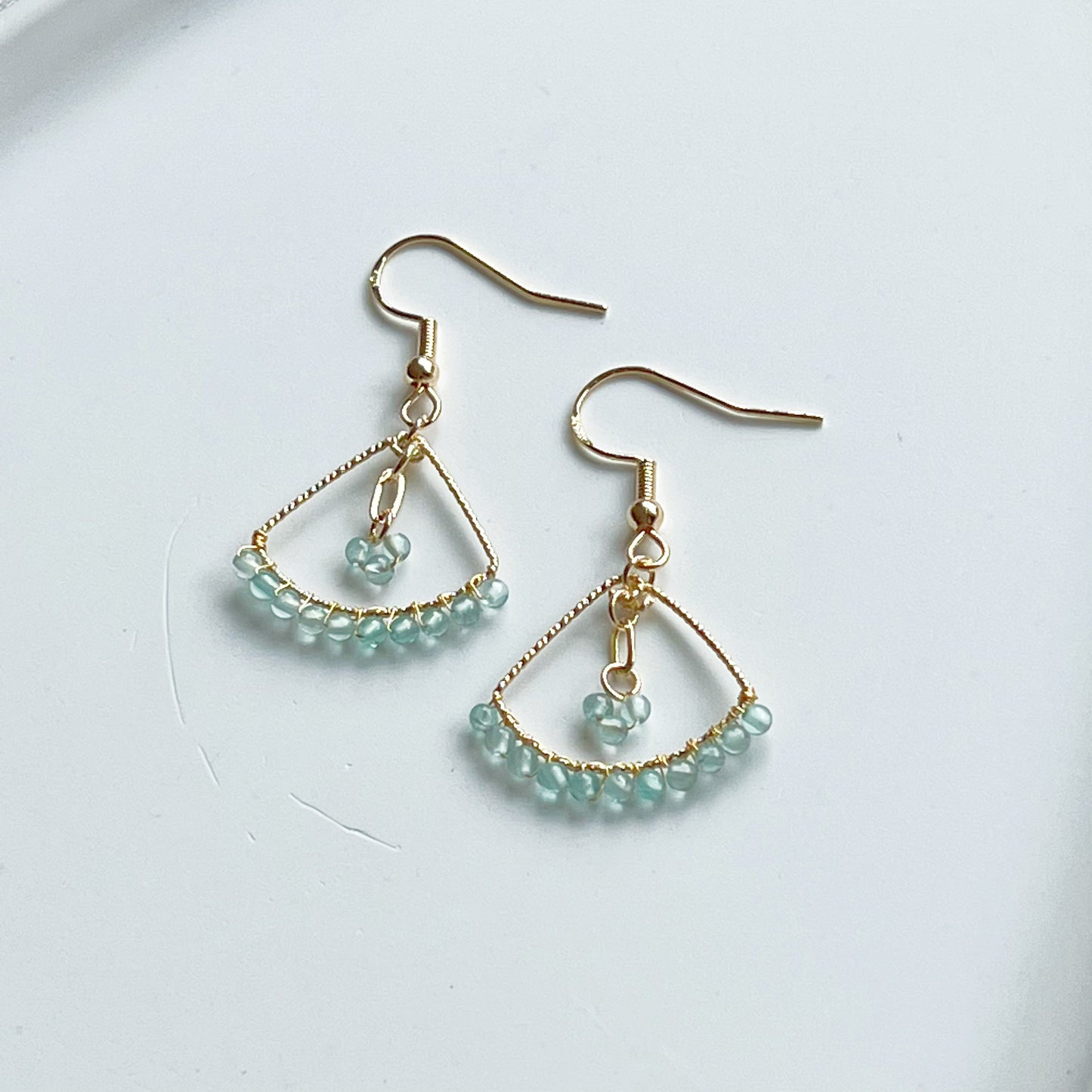 Blue Apatite Mini Beads Earrings-Ninaouity