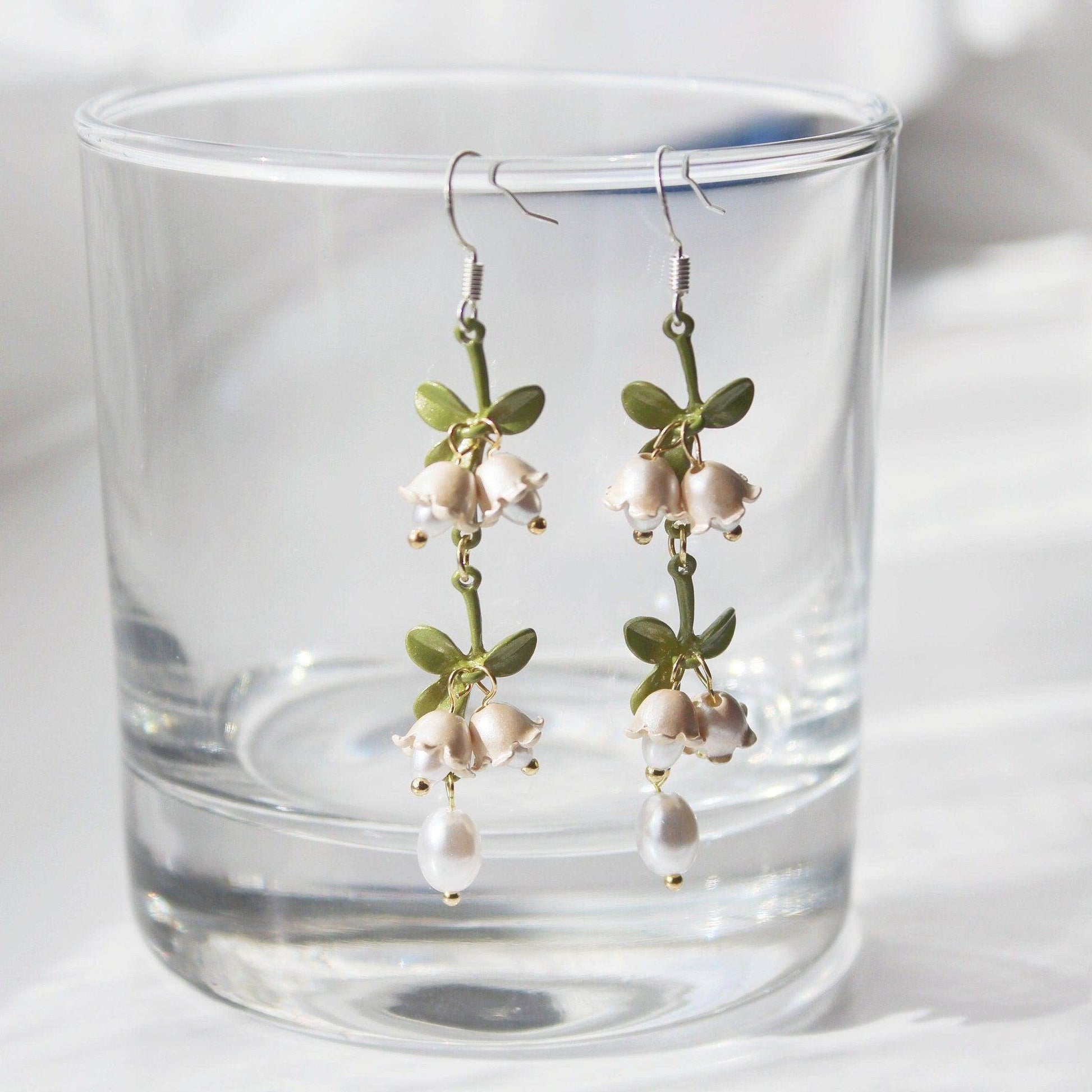 Campanula Bellflower Drop Earrings-Ninaouity