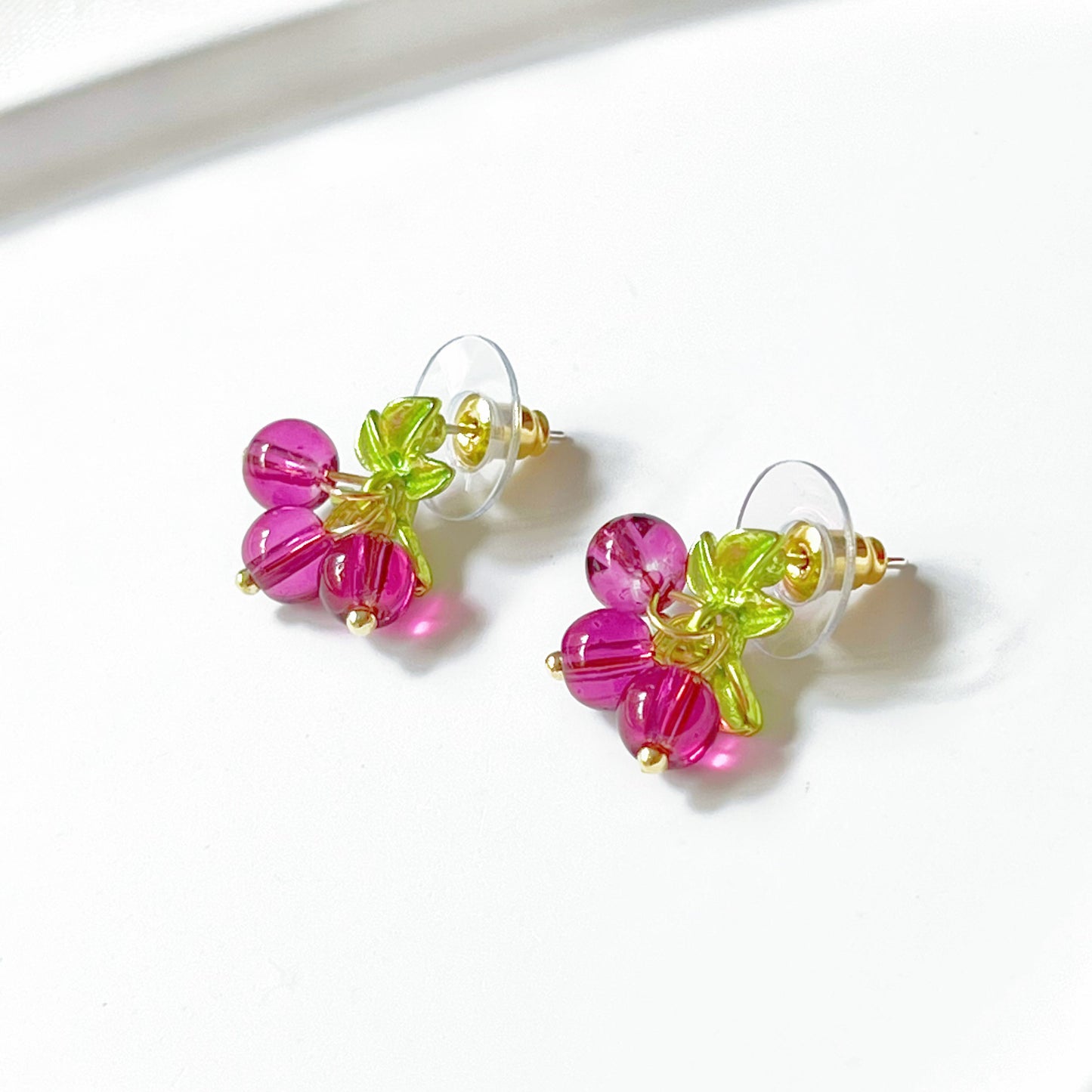 Cranberry with Leaves Plant Earrings-Ninaouity