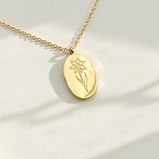 Daffodil Pendant Necklace - Spring March Birth Flower Charm Necklace-Ninaouity