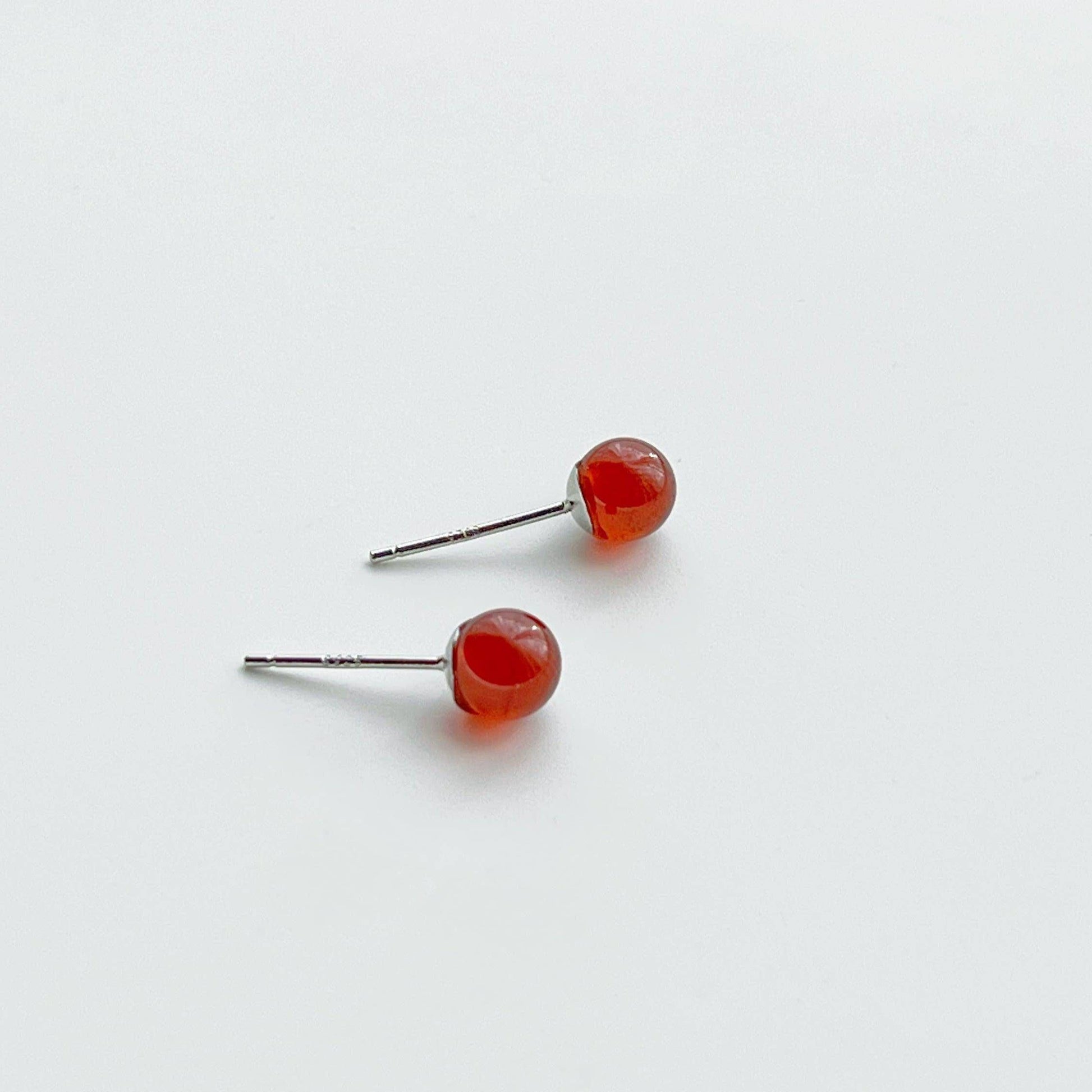 Garnet Earrings - Dark Red Gemstone Stud Earrings - January Birthstone Gift-Ninaouity