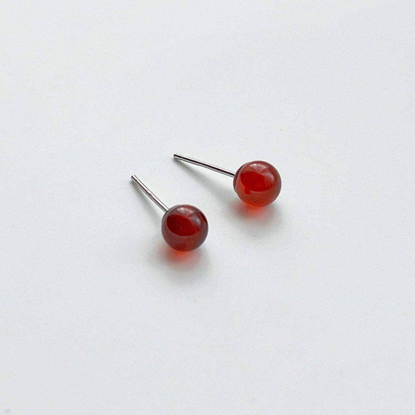 Garnet Earrings - Dark Red Gemstone Stud Earrings - January Birthstone Gift-Ninaouity