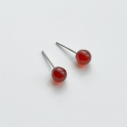 Garnet Earrings - Dark Red Gemstone Stud Earrings - January Birthstone Gift-Ninaouity