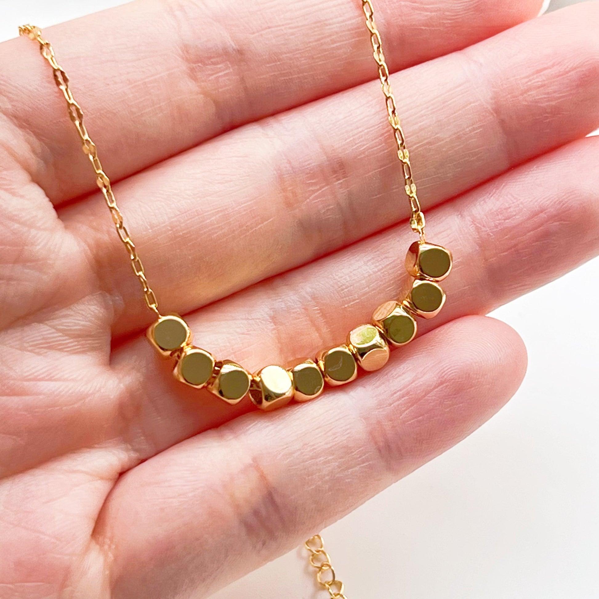Gold Beans in Chain Necklace-Ninaouity