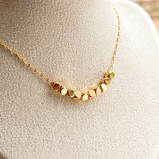 Gold Beans in Chain Necklace-Ninaouity