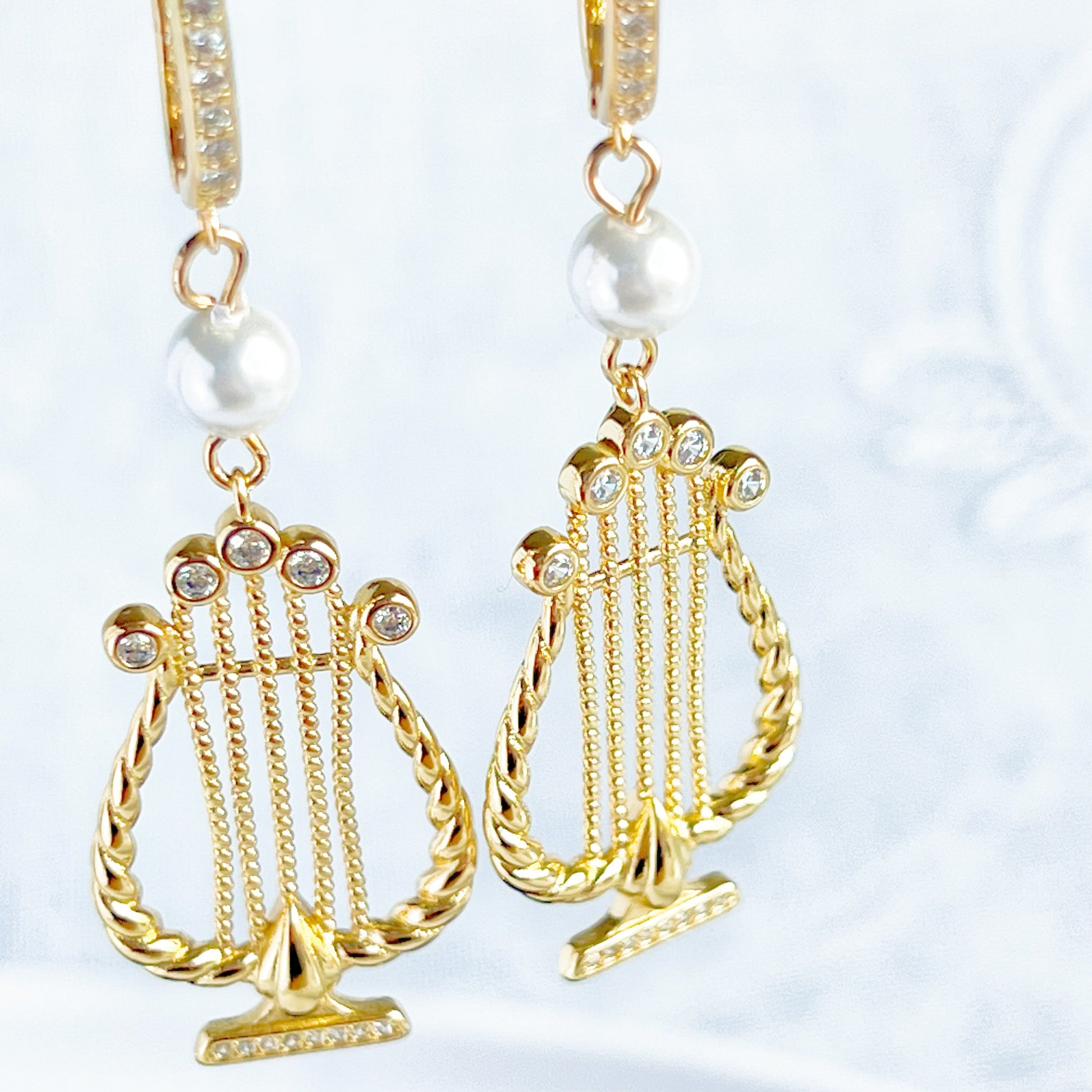 Gold Organ Music Instrument Drop Earrings-Ninaouity