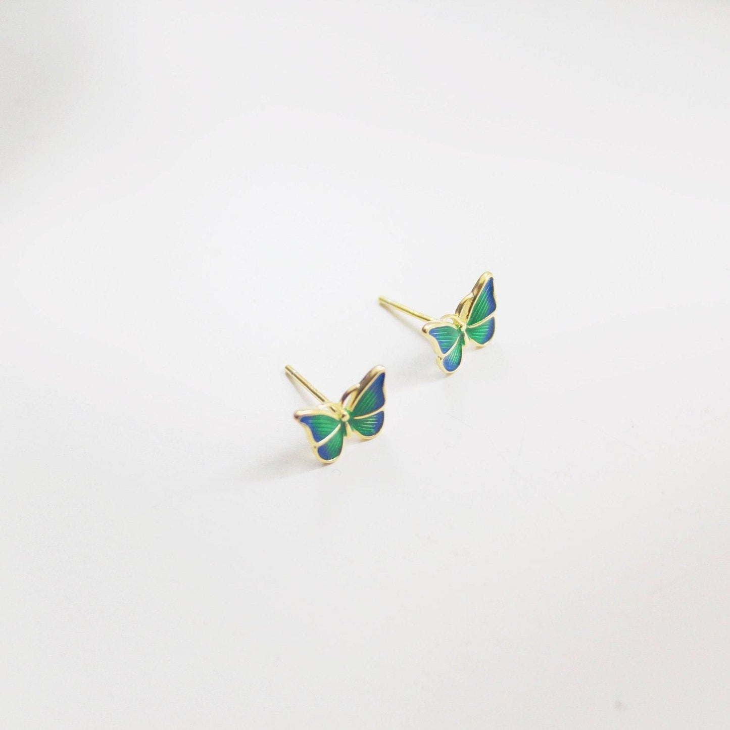Green Hairstreak Butterflies Shape Earrings-Ninaouity