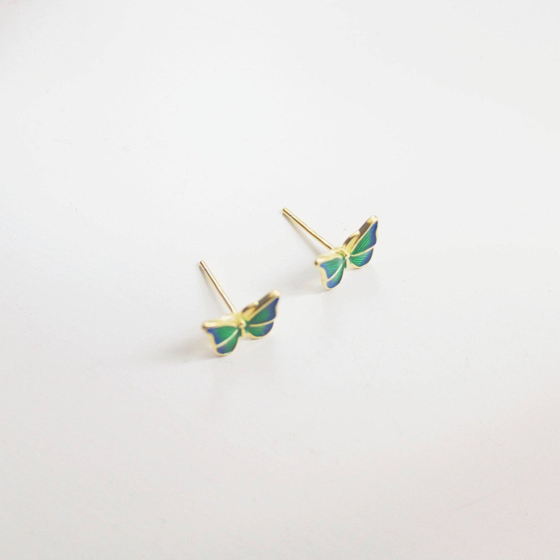 Green Hairstreak Butterflies Shape Earrings-Ninaouity