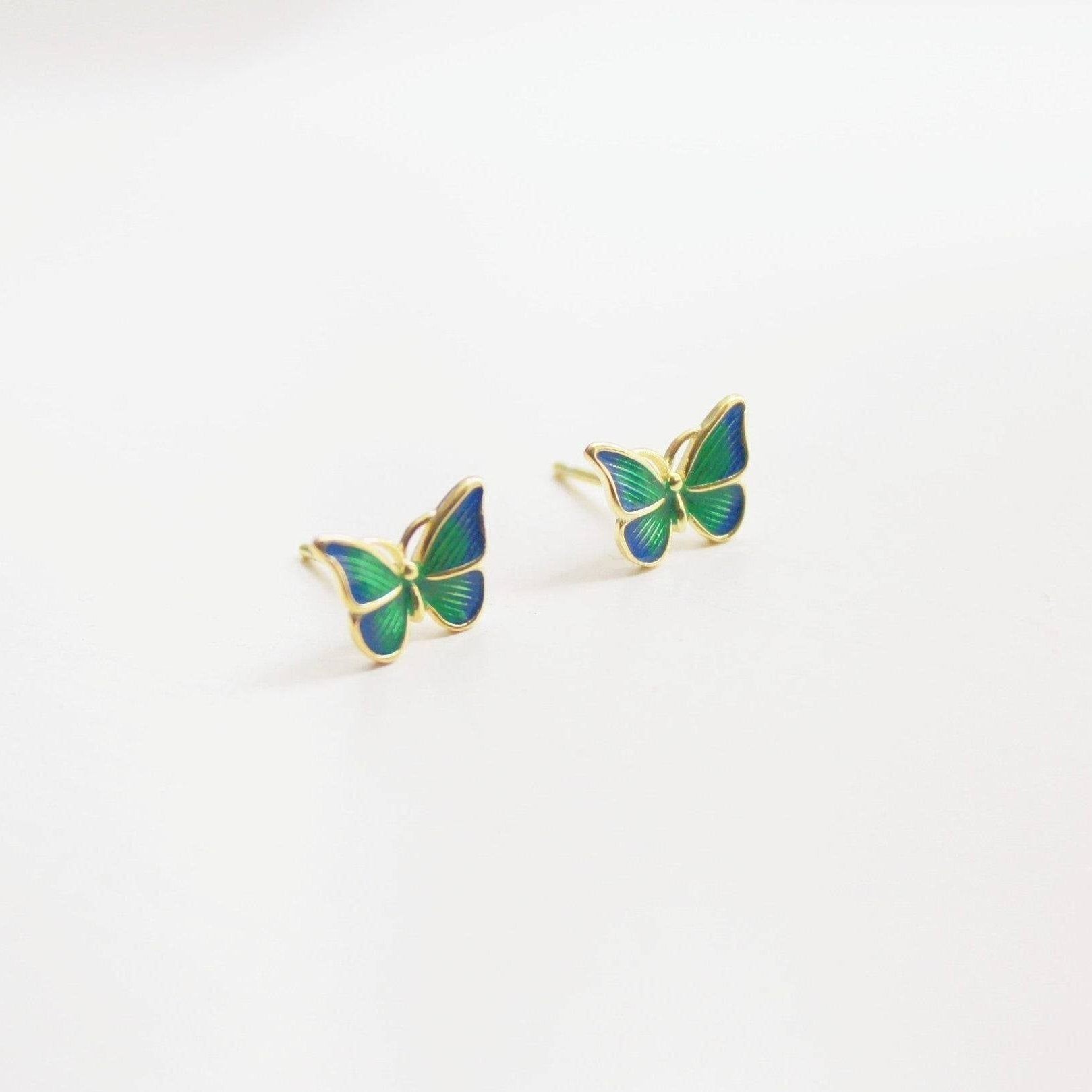Green Hairstreak Butterflies Shape Earrings-Ninaouity