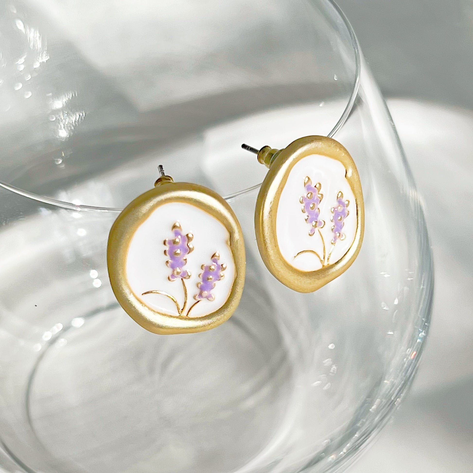 Lavender Flower Earrings-Ninaouity